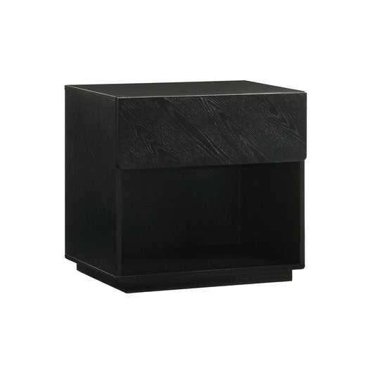 Petra - 1 Drawer Wood Nightstand - Black - Premium Accent Nightstands from Armen Living - Just $377.50! Shop now at brett interiors