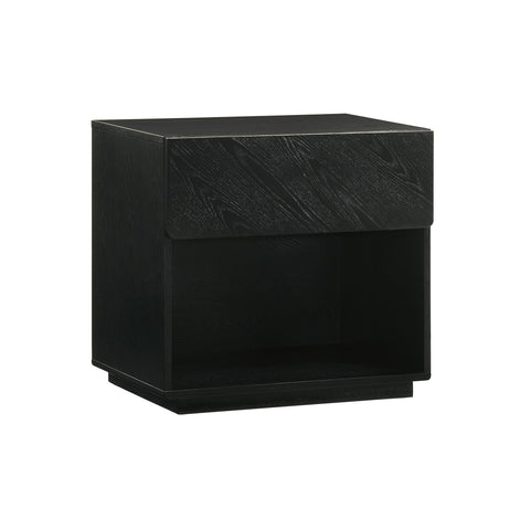 Petra - 1 Drawer Wood Nightstand - Black - Premium Accent Nightstands from Armen Living - Just $377.50! Shop now at brett interiors