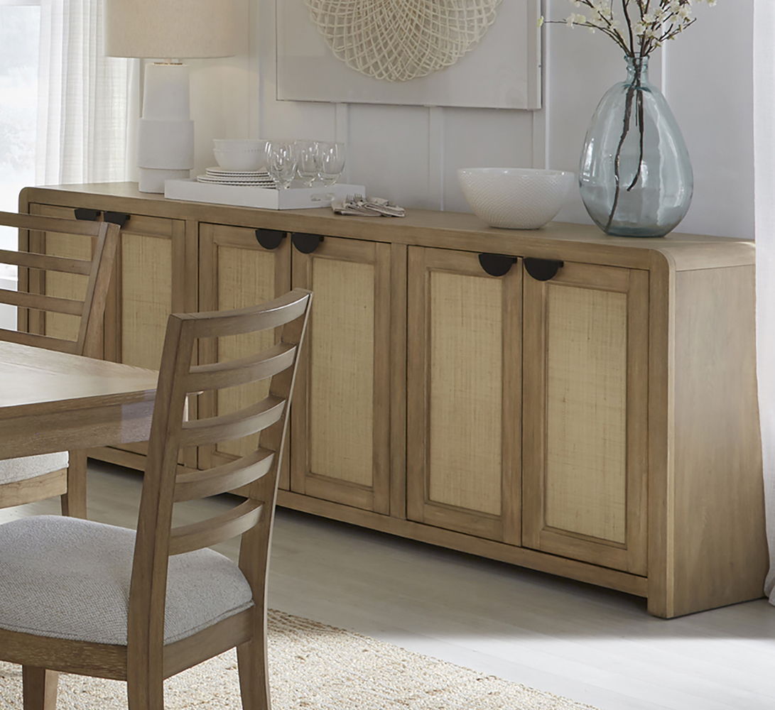 Escape - 90 In. Console With Reversible Panel Doors - Glazed Natural Oak Natural Cane - Premium TV Stands from Parker House - Just $1572.50! Shop now at brett interiors