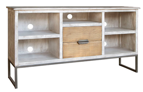Mita - TV Stand / Console - Honey Brown / Light Gray - Premium TV Stands from International Furniture Direct - Just $837.50! Shop now at brett interiors