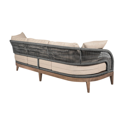 Orbit - Outdoor Patio Sofa - Weathered Eucalyptus / Taupe - Premium Sofas from Armen Living - Just $2487.50! Shop now at brett interiors