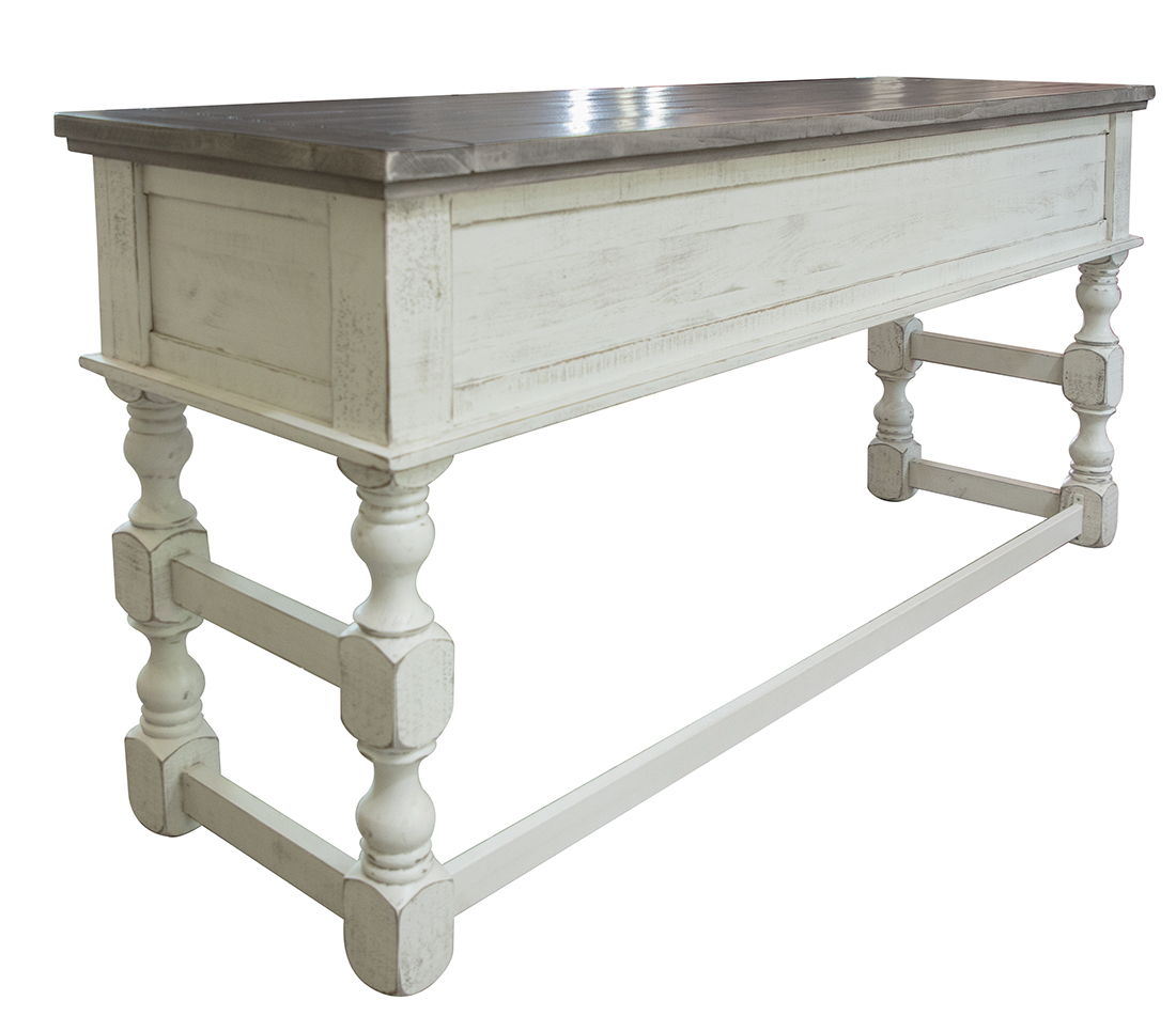 Stone - Sofa Table With Shelf - Antiqued Ivory / Weathered Gray - Premium Sofa Tables from International Furniture Direct - Just $932.50! Shop now at brett interiors