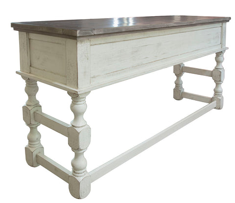Stone - Sofa Table With Shelf - Antiqued Ivory / Weathered Gray - Premium Sofa Tables from International Furniture Direct - Just $932.50! Shop now at brett interiors