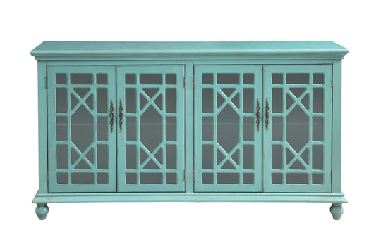 Christensen - Four Door Credenza - Bayberry Blue Rub - Premium Credenzas from Coast2Coast Home - Just $4125! Shop now at brett interiors