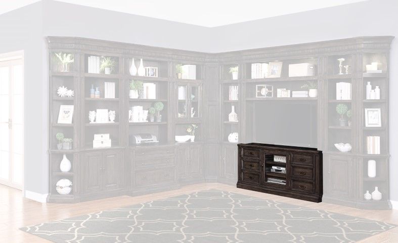 Washington Heights - TV Console - Washed Charcoal - Premium TV Stands from Parker House - Just $1100! Shop now at brett interiors