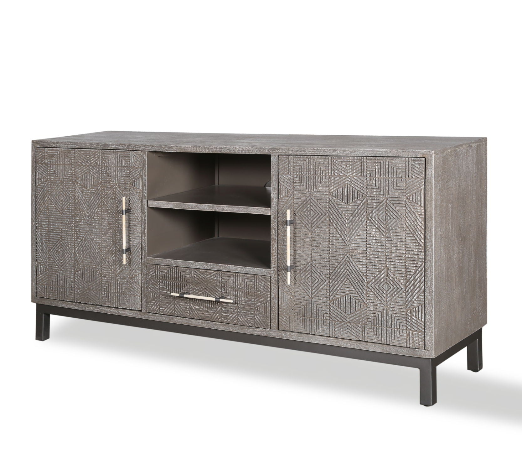 Crossings Serengeti - TV Console - Sandblasted Fossil Grey - Premium TV Stands from Parker House - Just $1072.50! Shop now at brett interiors