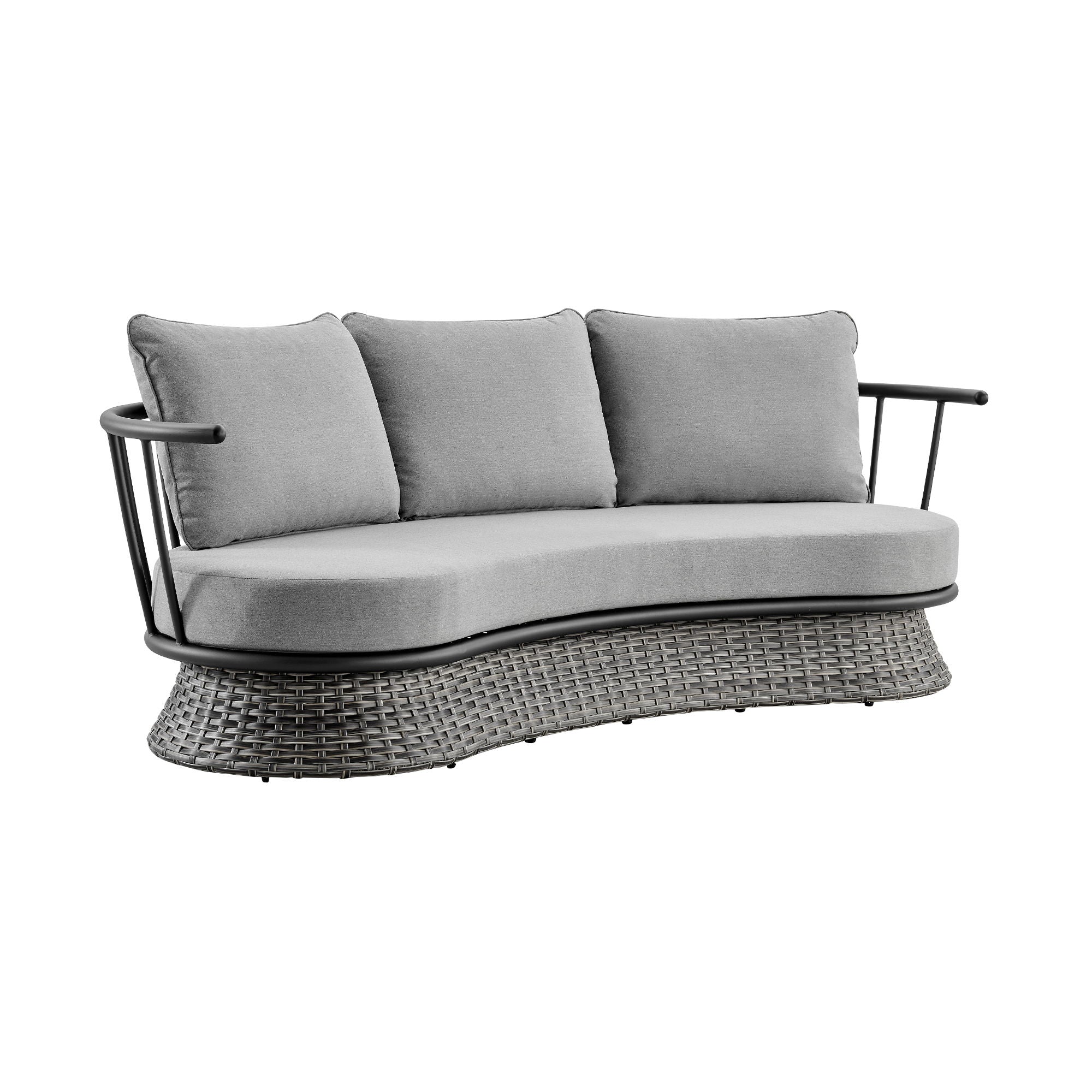 Giotto - 4 Piece Outdoor Patio Furniture Set With Cushions - Black / Gray - Premium 4 Piece Outdoor Sets from Armen Living - Just $6067.50! Shop now at brett interiors