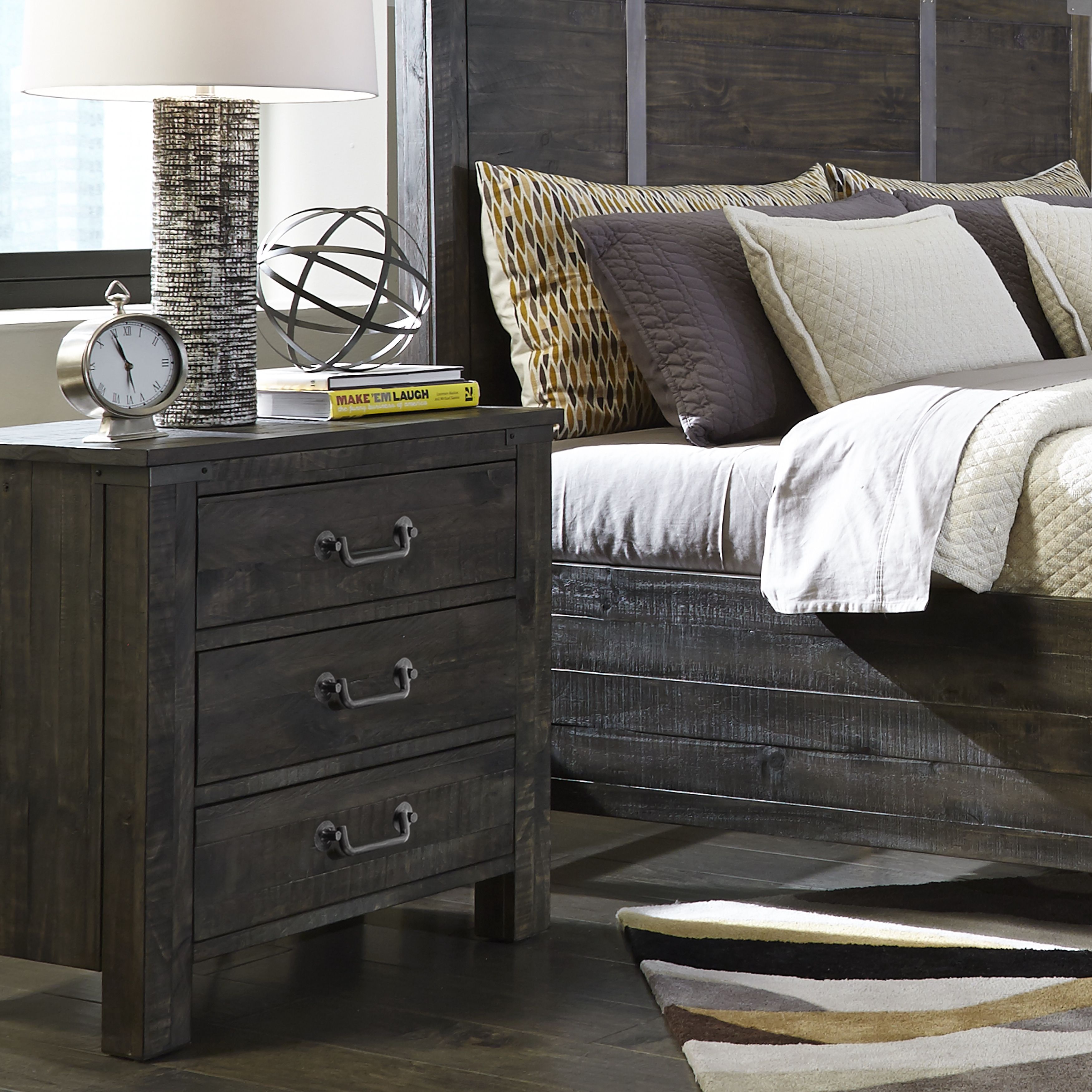 Abington - 3 Drawer Nightstand - Weathered Charcoal - Premium Accent Nightstands from Magnussen Furniture - Just $769! Shop now at brett interiors