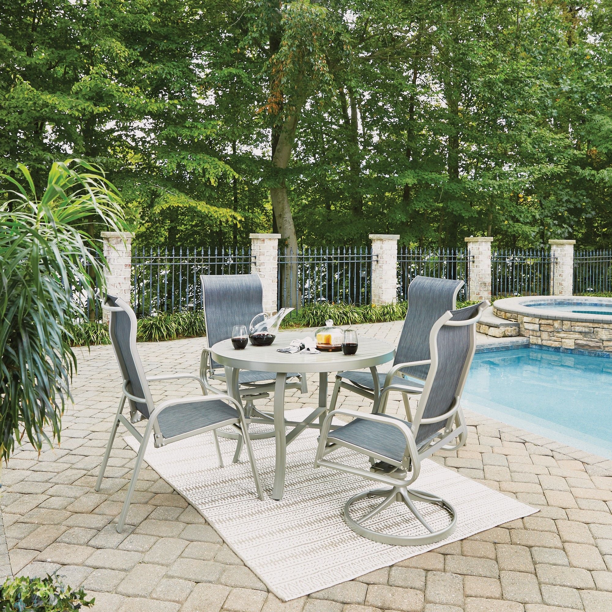 Captiva - 5 Piece Outdoor Dining Set - Dark Gray - 28.75" - Premium 5 Piece Outdoor Sets from Homestyles - Just $3644.98! Shop now at brett interiors