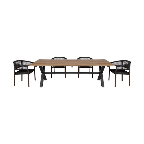 Glendora Doris - Outdoor Patio Live Edge Dining Set - Premium 5 Piece Outdoor Sets from Armen Living - Just $3965! Shop now at brett interiors