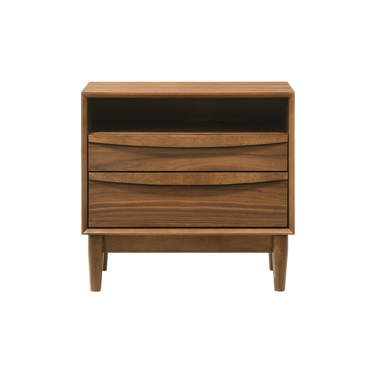 Artemio - 2 Drawer Wooden Nightstand With Shelf - Premium Accent Nightstands from Armen Living - Just $432.50! Shop now at brett interiors