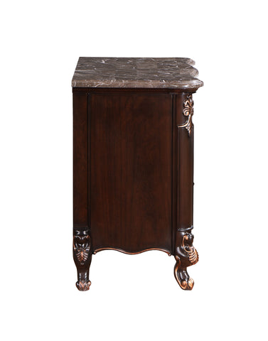 Constantine - Nightstand With Marble Top - Cherry - Premium Accent Nightstands from New Classic - Just $600! Shop now at brett interiors