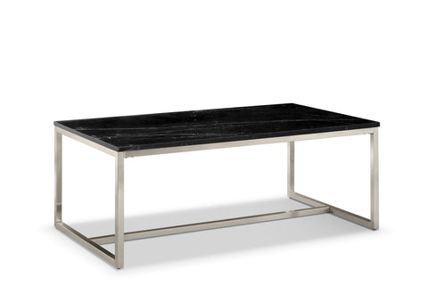Kira - Rectangular Cocktail Table - Black Marble And Brushed Nickel - Premium Cocktail Tables from Magnussen Furniture - Just $699! Shop now at brett interiors