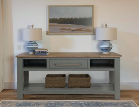 Alban - 1 Drawer Sofa Table - Sage Green & Brown - Premium Sofa Tables from International Furniture Direct - Just $962.50! Shop now at brett interiors