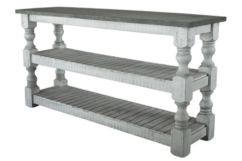 Stone - Sofa Table - Antiqued Ivory / Weathered Gray - Premium Sofa Tables from International Furniture Direct - Just $715! Shop now at brett interiors