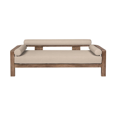 Relic - Outdoor Patio Sofa - Weathered Eucalyptus / Taupe - Premium Sofas from Armen Living - Just $2395! Shop now at brett interiors