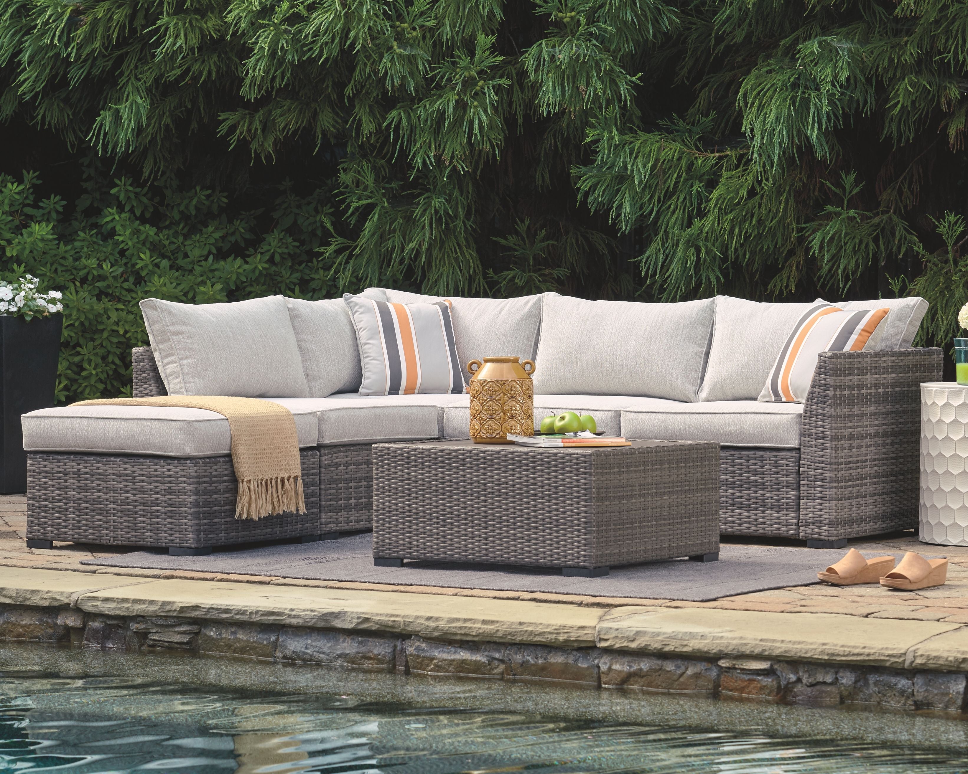 Cherry Point - Gray - 4 Pc. - Lounge Set - Premium 4 Piece Outdoor Sets from Ashley Furniture - Just $1741.88! Shop now at brett interiors