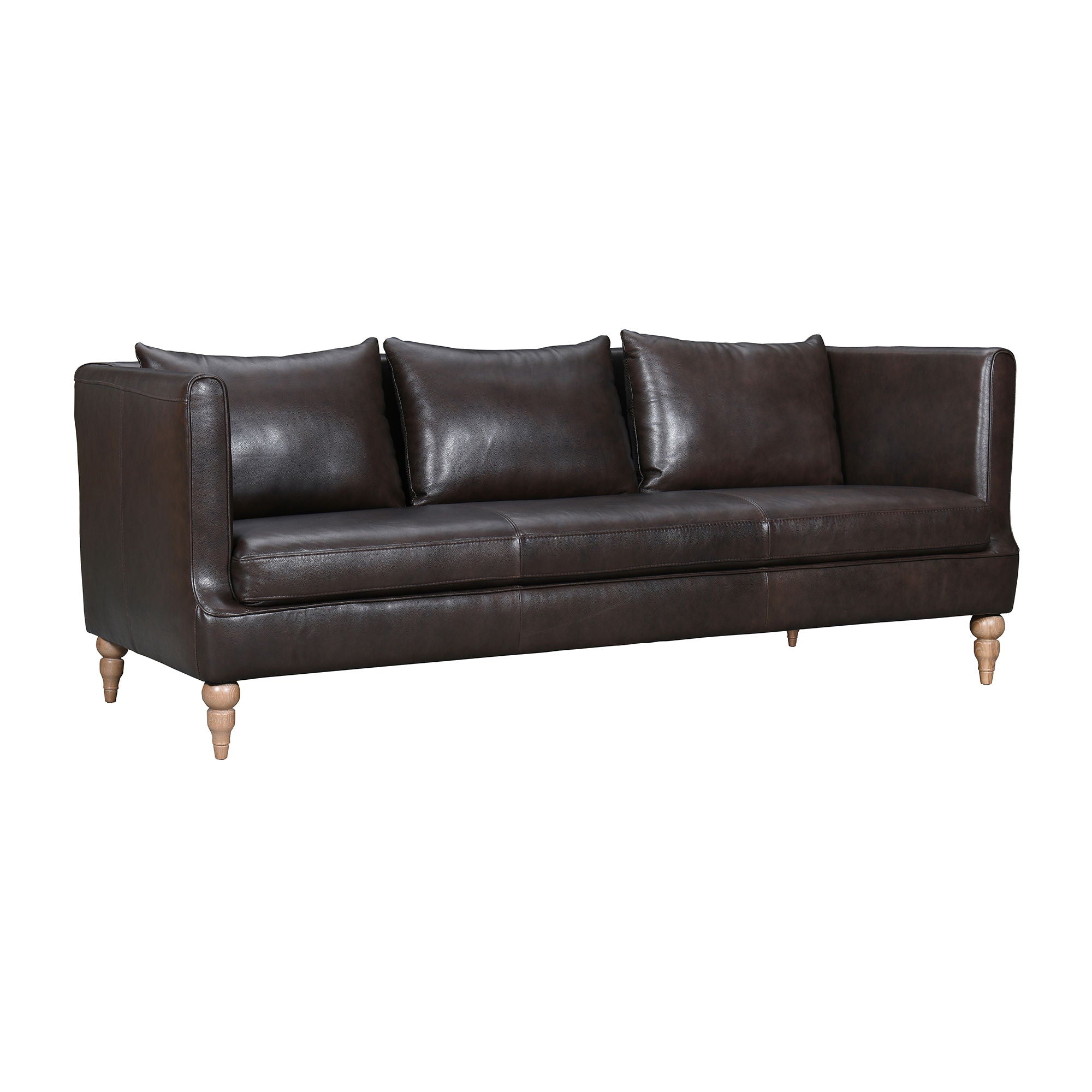 Vincenza - 85" Leather Sofa - Premium Stationary Sofas from Armen Living - Just $3940! Shop now at brett interiors