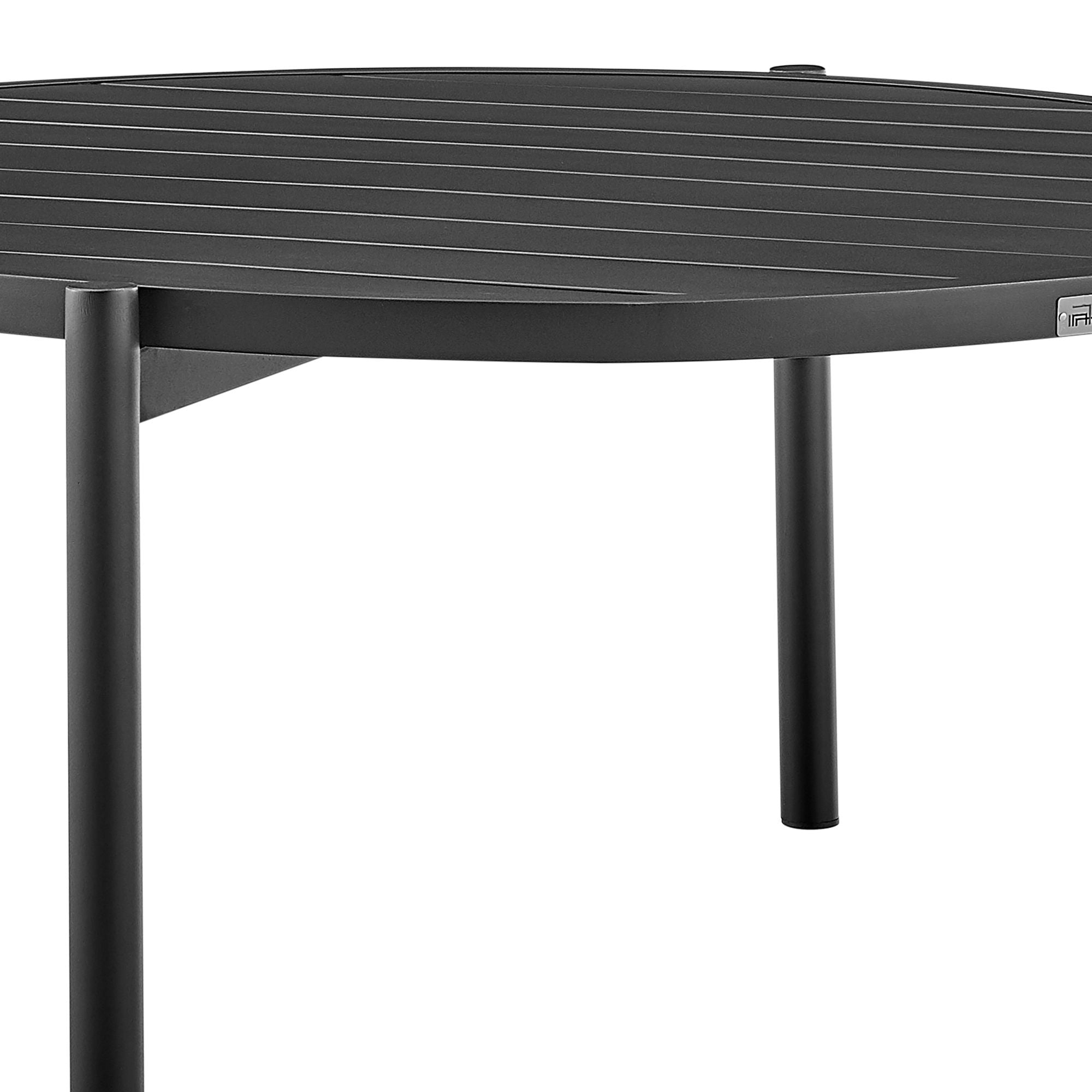 Tiffany - Outdoor Patio Ruond Coffee Table / Black - Premium Coffee Tables from Armen Living - Just $982.50! Shop now at brett interiors
