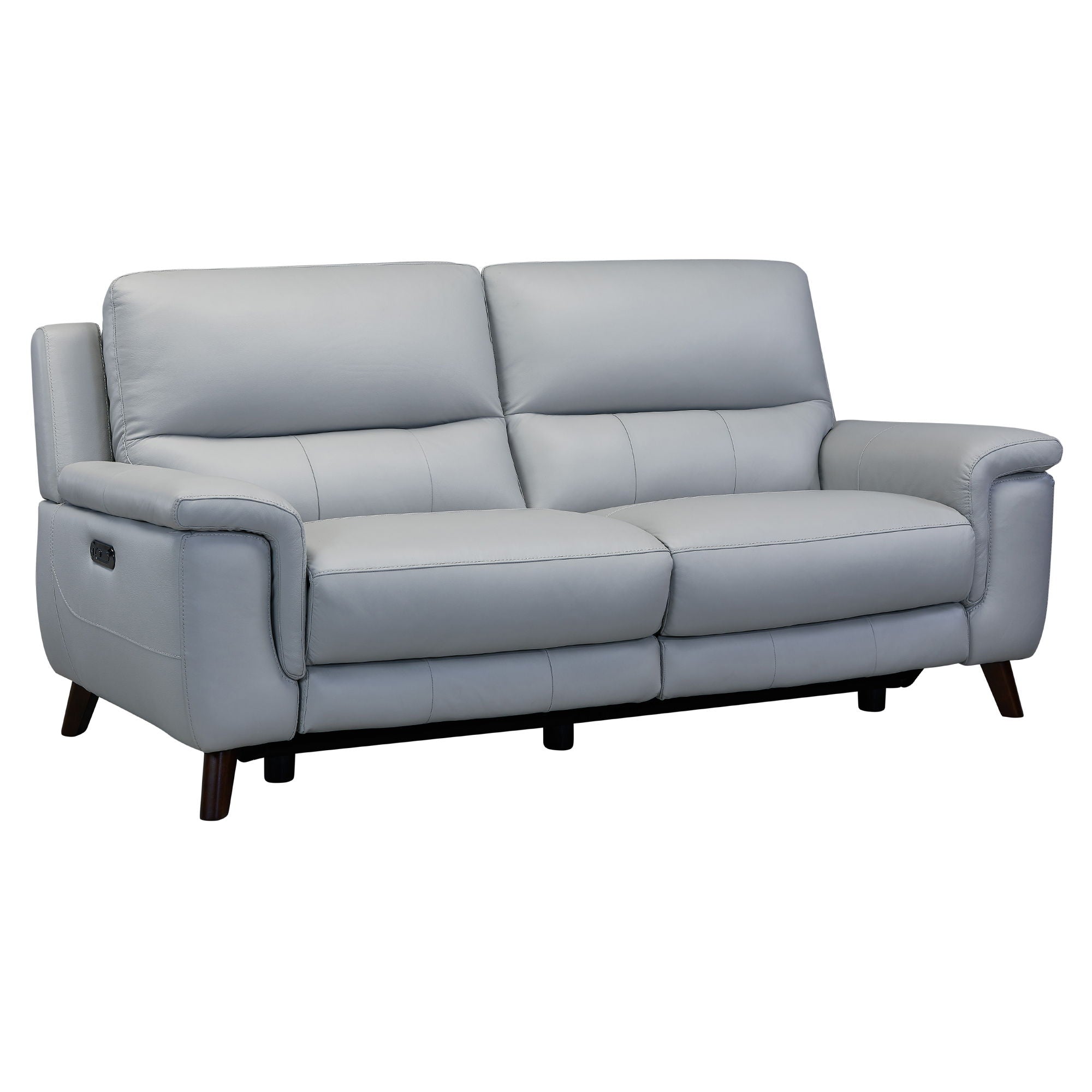 Lizette - Contemporary Sofa Genuine Leather - Dark Brown / Dove Gray - Premium Reclining Sofas from Armen Living - Just $3637.50! Shop now at brett interiors