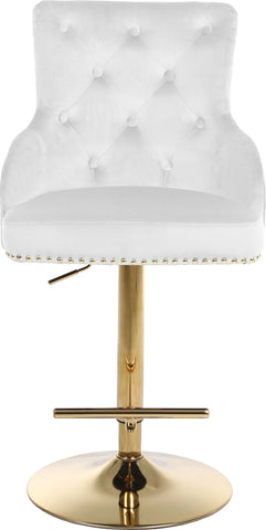 Claude - Adjustable Stool with Gold Base - Premium Adjustable Height from Meridian Furniture - Just $412.50! Shop now at brett interiors