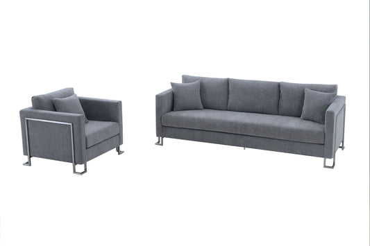 Heritage - Upholstered Sofa & Chair Set - Premium 2 Piece Living Room Sets from Armen Living - Just $3255! Shop now at brett interiors