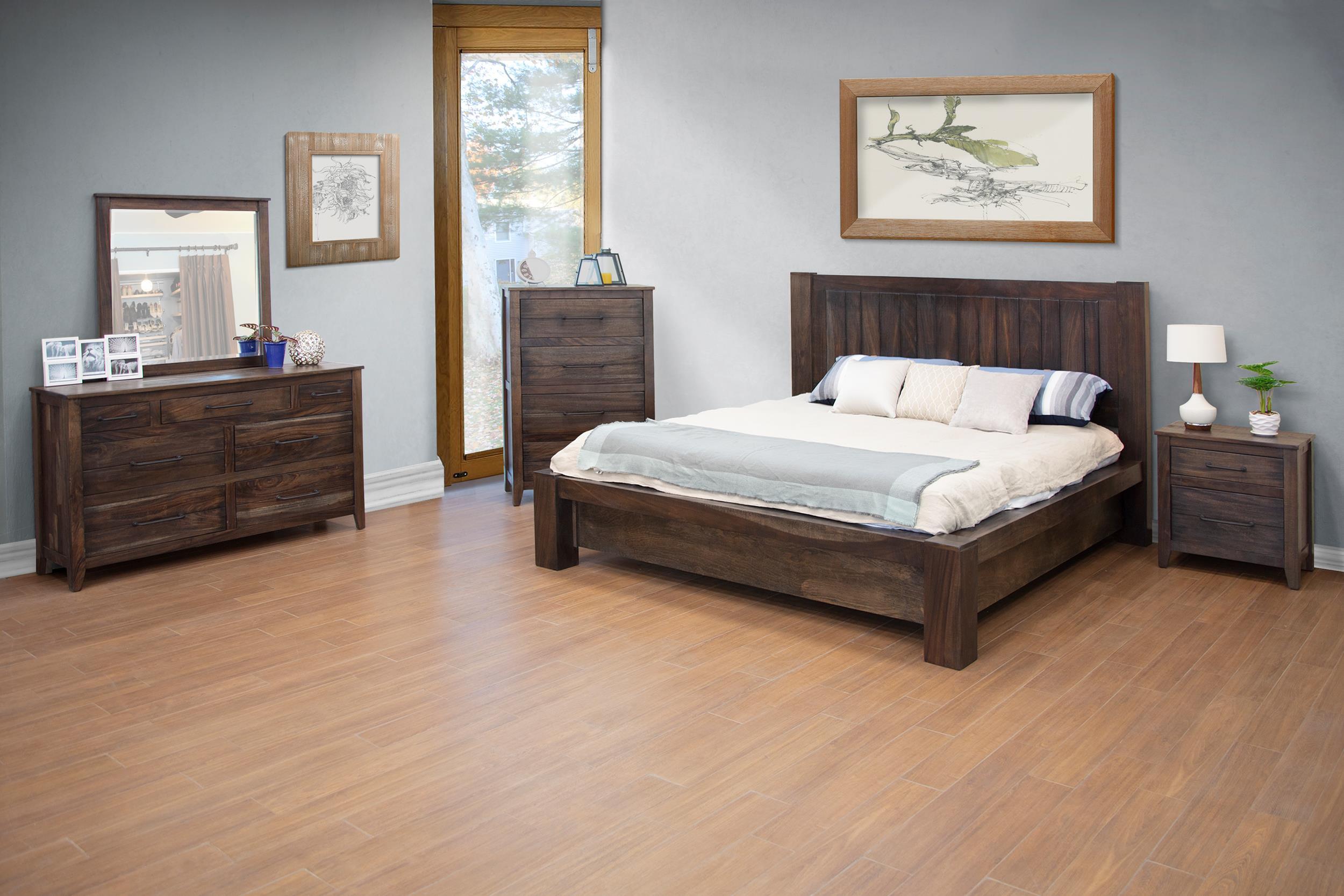 San Luis - Nightstand - Deep Brown / Warm Gray Finish - Premium Accent Nightstands from International Furniture Direct - Just $560! Shop now at brett interiors