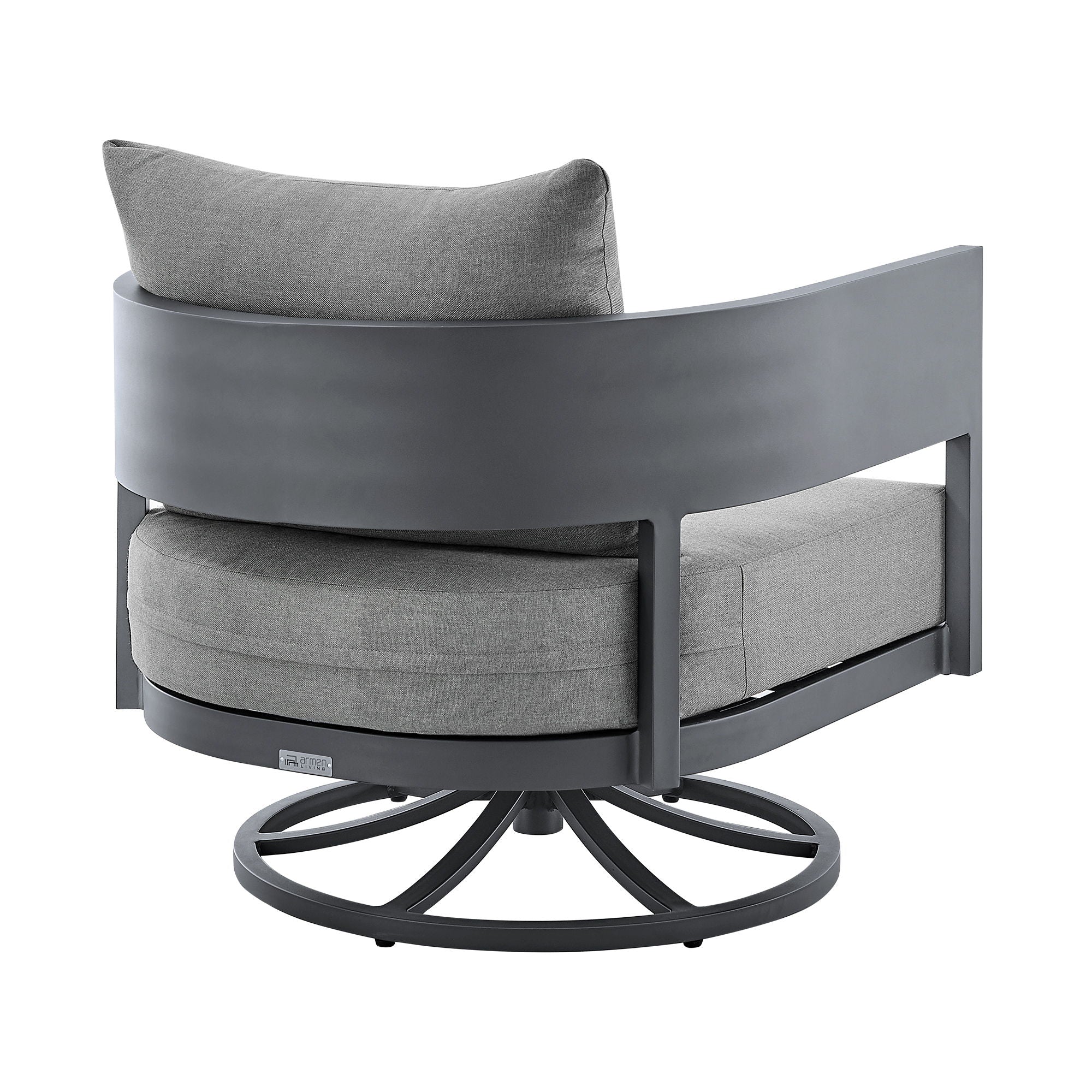 Menorca - Outdoor Patio Swivel Rocking Chair - Gray - Premium Swivel Chairs from Armen Living - Just $1505! Shop now at brett interiors