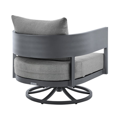 Menorca - Outdoor Patio Swivel Rocking Chair - Gray - Premium Swivel Chairs from Armen Living - Just $1505! Shop now at brett interiors