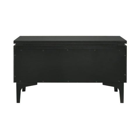 Legend - Veneer 1 Drawer Nightstand With Metal Legs - Black Glaze Ash - Premium Accent Nightstands from Armen Living - Just $390! Shop now at brett interiors