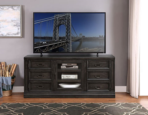 Washington Heights - TV Console - Washed Charcoal - Premium TV Stands from Parker House - Just $1100! Shop now at brett interiors