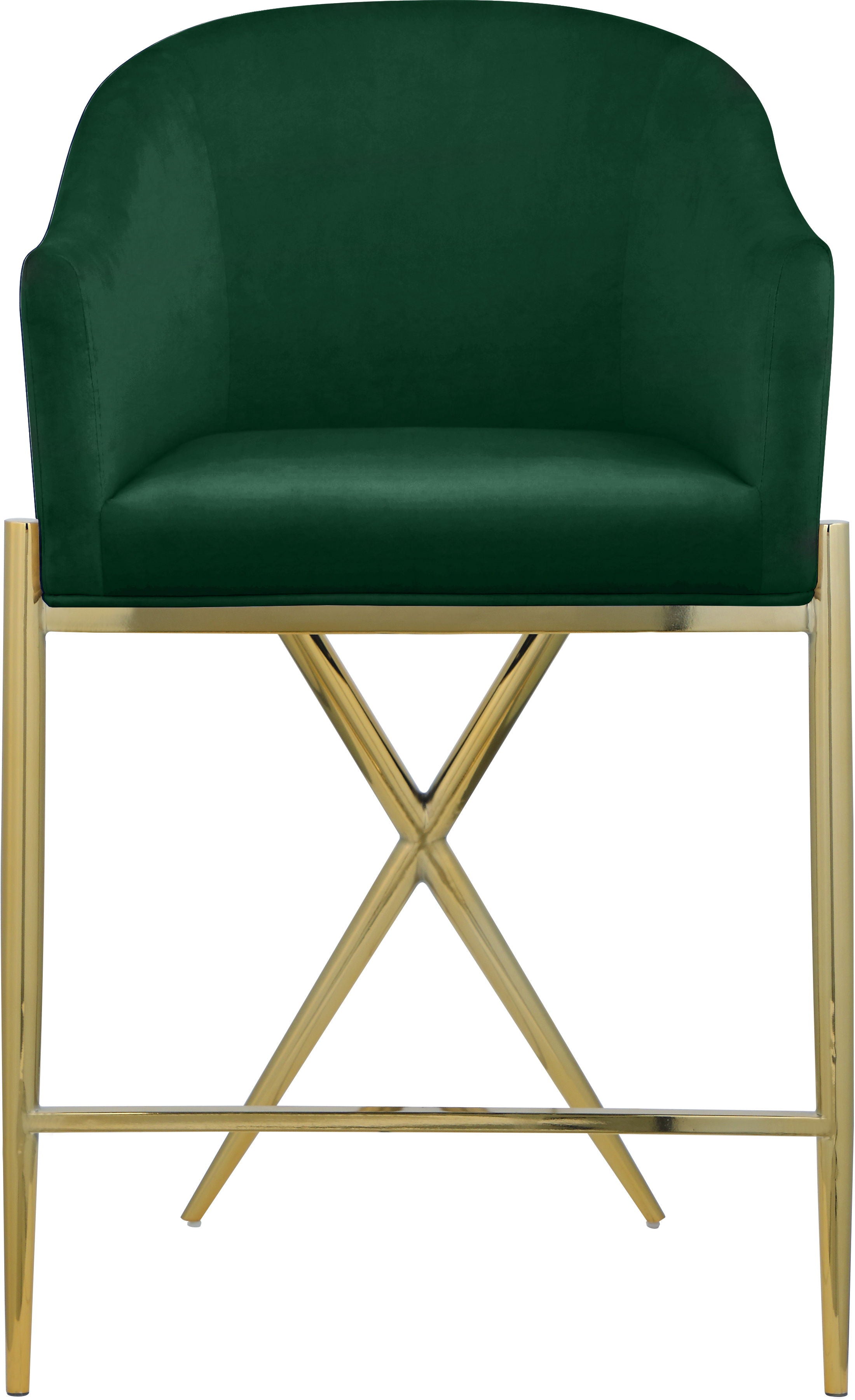 Xavier - Counter Stool with Gold Legs - Premium Counter Height (24"-27") from Meridian Furniture - Just $475! Shop now at brett interiors