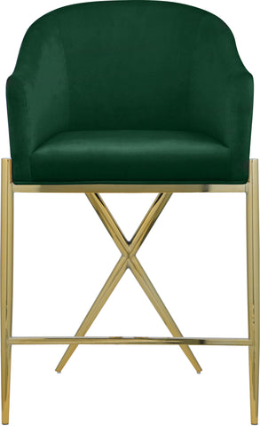 Xavier - Counter Stool with Gold Legs - Premium Counter Height (24"-27") from Meridian Furniture - Just $475! Shop now at brett interiors