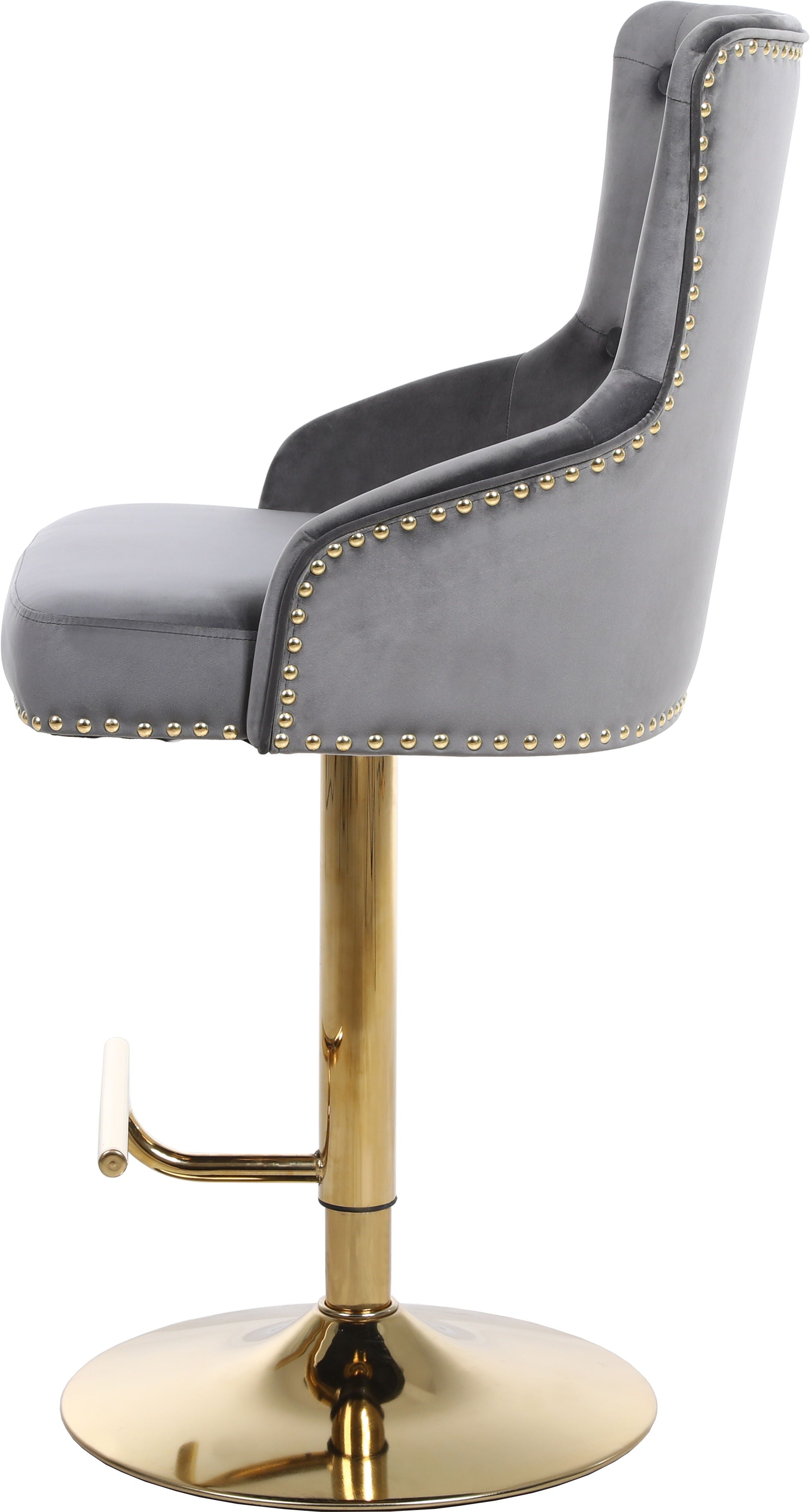Claude - Adjustable Stool with Gold Base - Premium Adjustable Height from Meridian Furniture - Just $412.50! Shop now at brett interiors