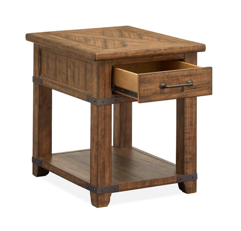 Chesterfield - Rectangular End Table - Farmhouse Timber - Premium End Tables from Magnussen Furniture - Just $625! Shop now at brett interiors