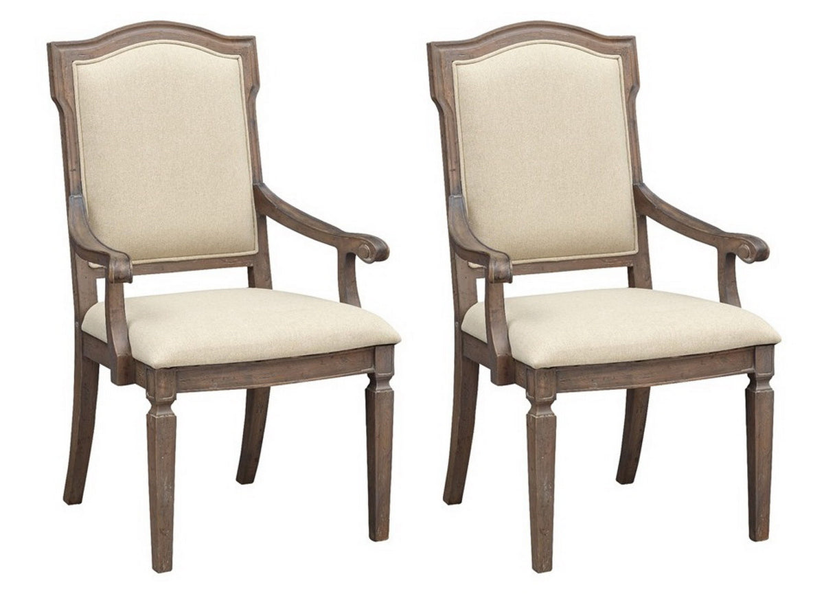Sussex - Upholstered Dining Arm Chairs (Set of 2) - Russet Brown - Premium Chair Sets from Coast2Coast Home - Just $4125! Shop now at brett interiors
