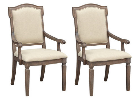 Sussex - Upholstered Dining Arm Chairs (Set of 2) - Russet Brown - Premium Chair Sets from Coast2Coast Home - Just $4125! Shop now at brett interiors