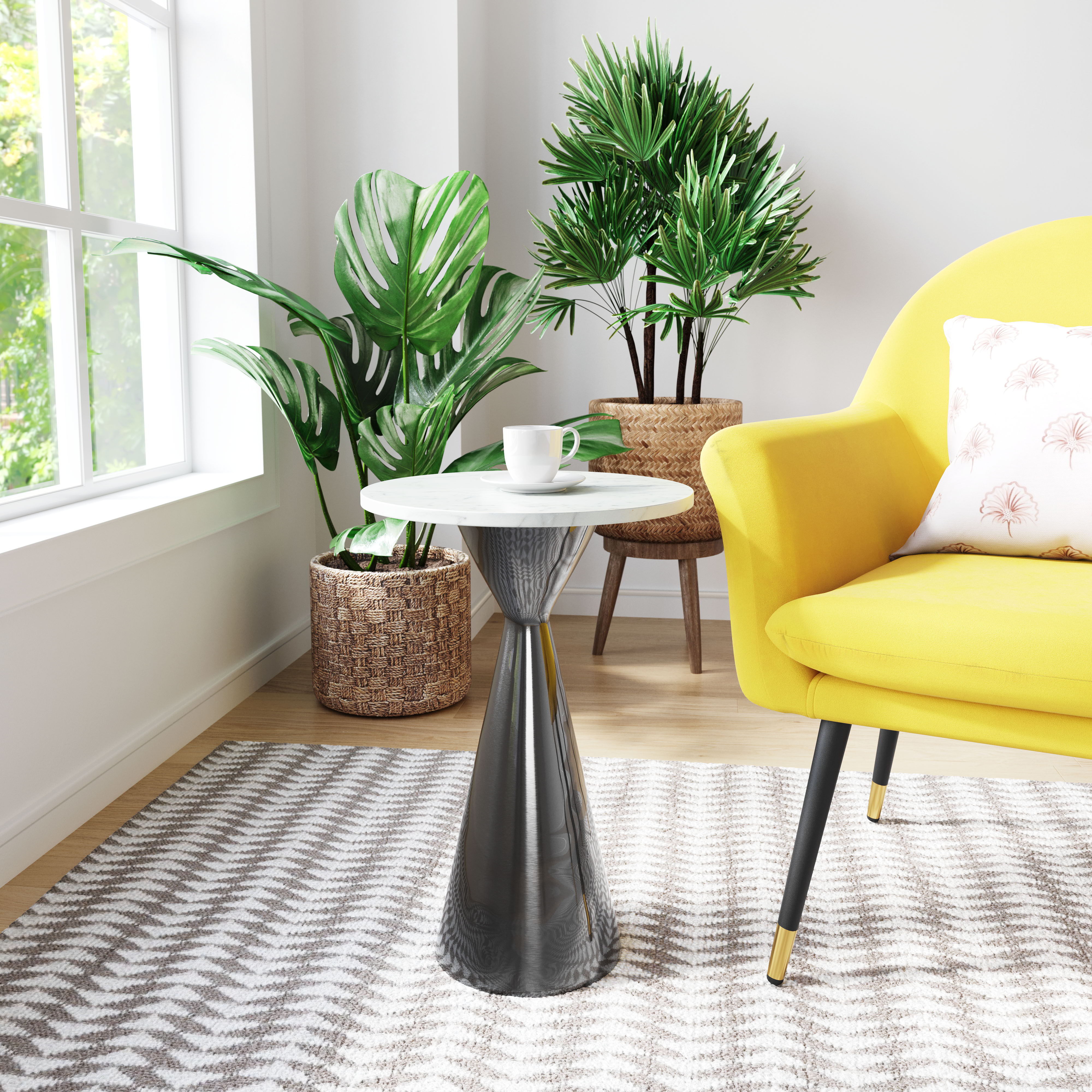 Tim - Side Table - White / Black - Premium Chair Side Tables from Zuo Modern - Just $575! Shop now at brett interiors