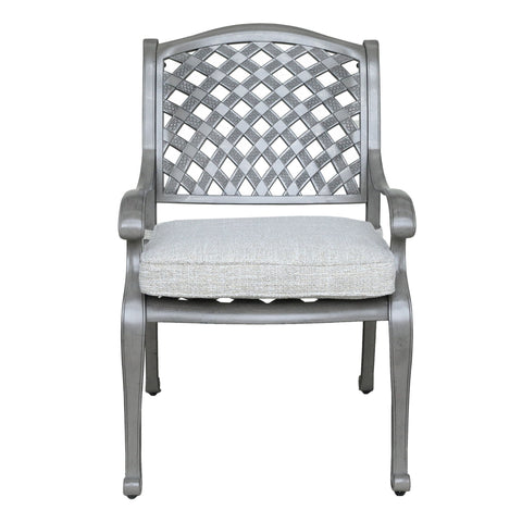 Indoor Outdoor Aluminum Dining Chair With Cushion - Golden Gauze - Premium Dining Chairs from Gather Craft - Just $348! Shop now at brett interiors