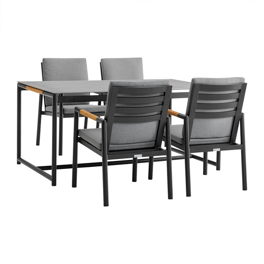 Crown - Outdoor Dining Set - Premium 5 Piece Outdoor Sets from Armen Living - Just $3400! Shop now at brett interiors