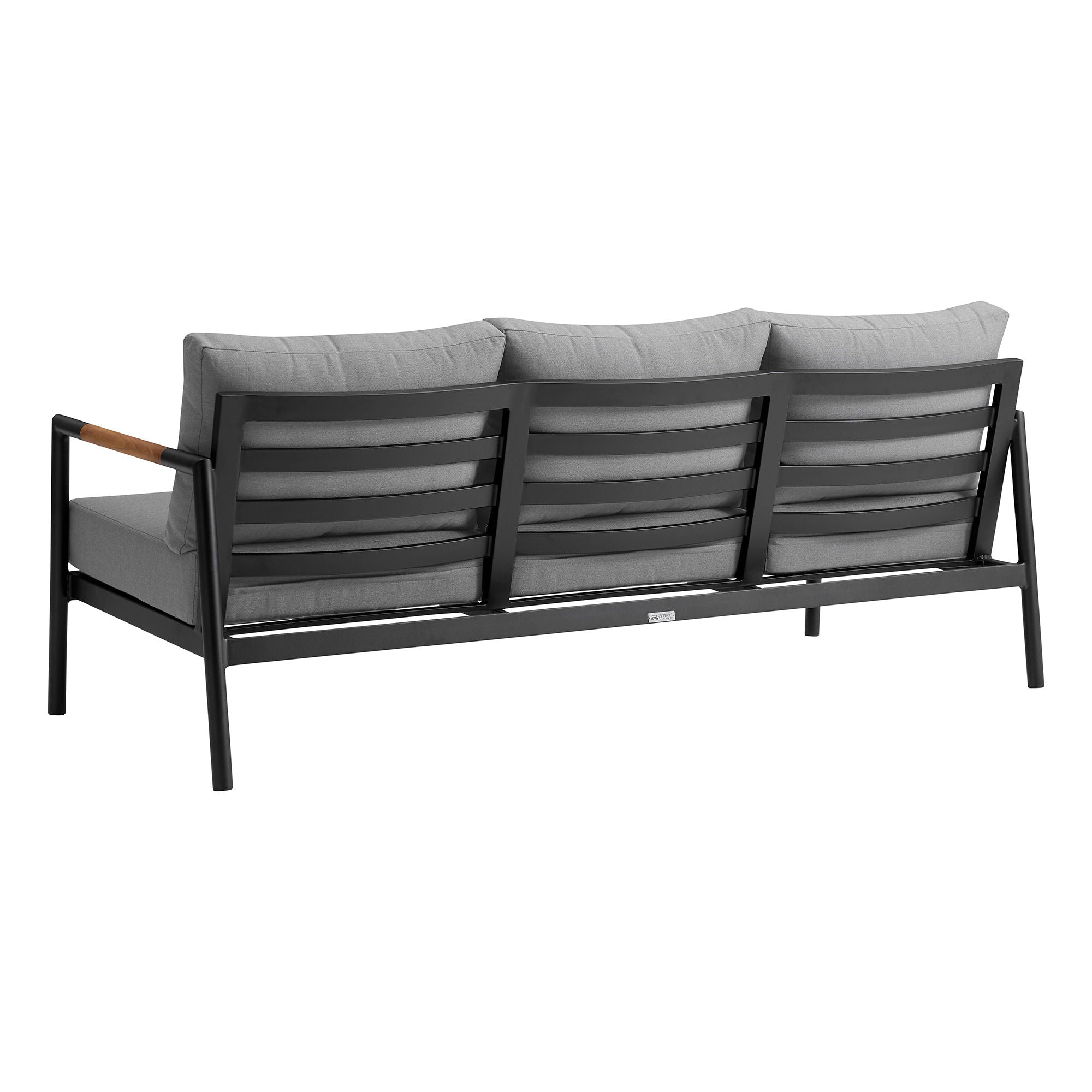 Crown - 4 Piece Outdoor Seating Set With Cushion - Black / Teak - Premium 4 Piece Outdoor Sets from Armen Living - Just $4052.50! Shop now at brett interiors