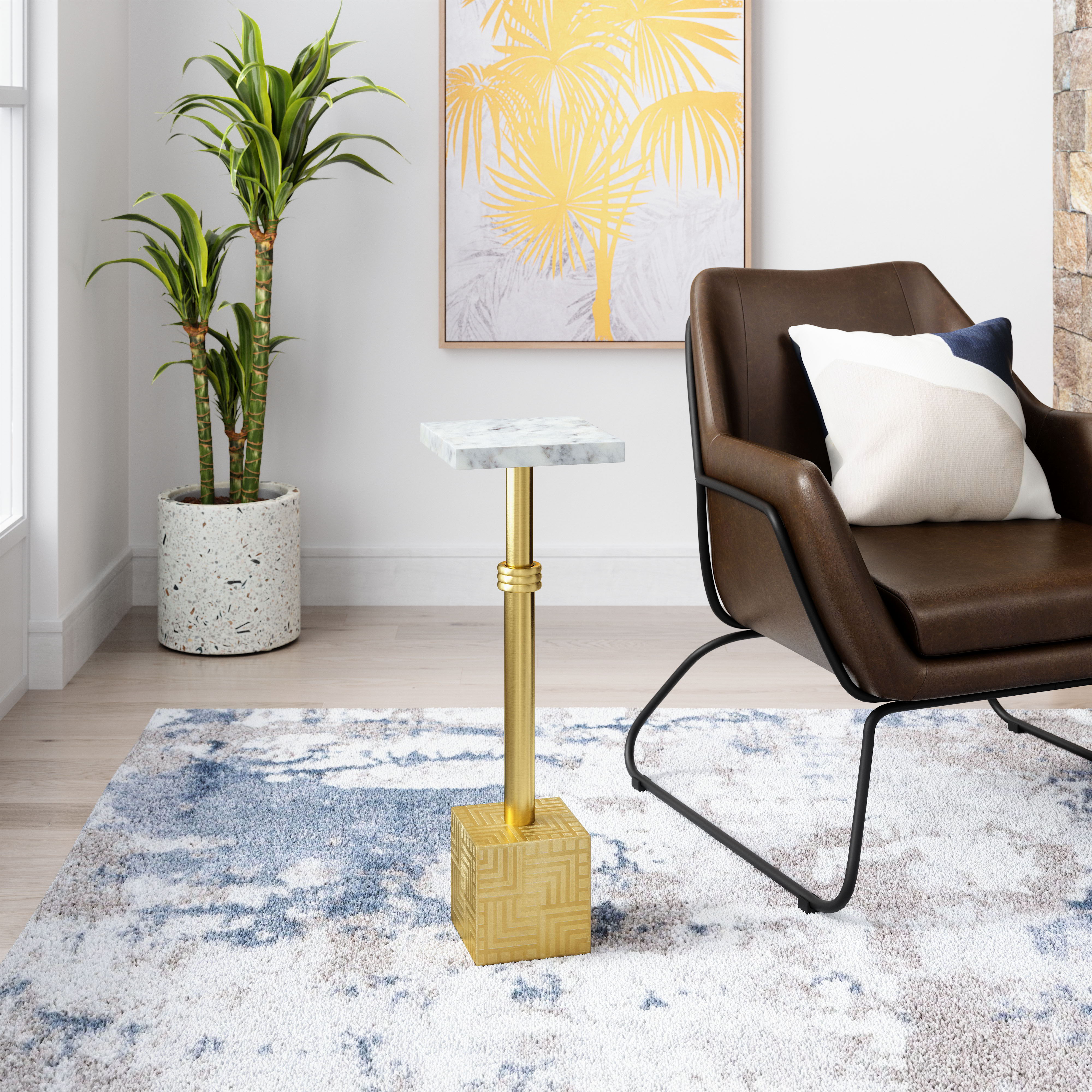Josef - Side Table - White / Gold - Premium Chair Side Tables from Zuo Modern - Just $325! Shop now at brett interiors