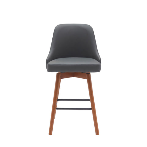 Sicily - Swivel Walnut Wood Faux Leather Stool - Premium Counter Height (24"-27") from Armen Living - Just $247.50! Shop now at brett interiors