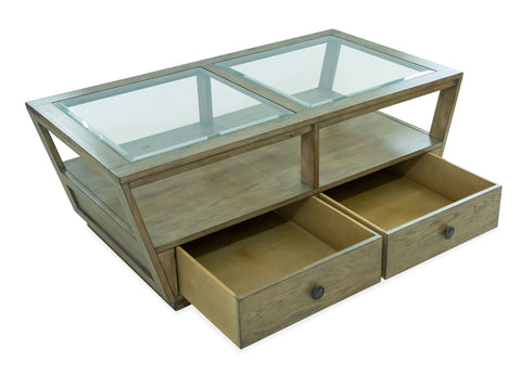 Hardison - Rectangular Cocktail Table With Casters - Warm Stone - Premium Cocktail Tables from Magnussen Furniture - Just $809! Shop now at brett interiors
