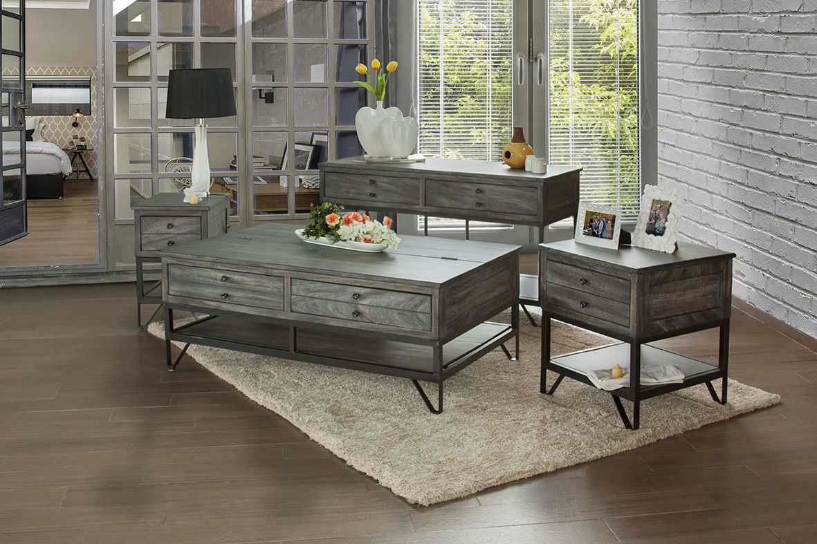 Moro - Cocktail Table - Two Tone Warm Gray - Premium Cocktail Tables from International Furniture Direct - Just $807.50! Shop now at brett interiors