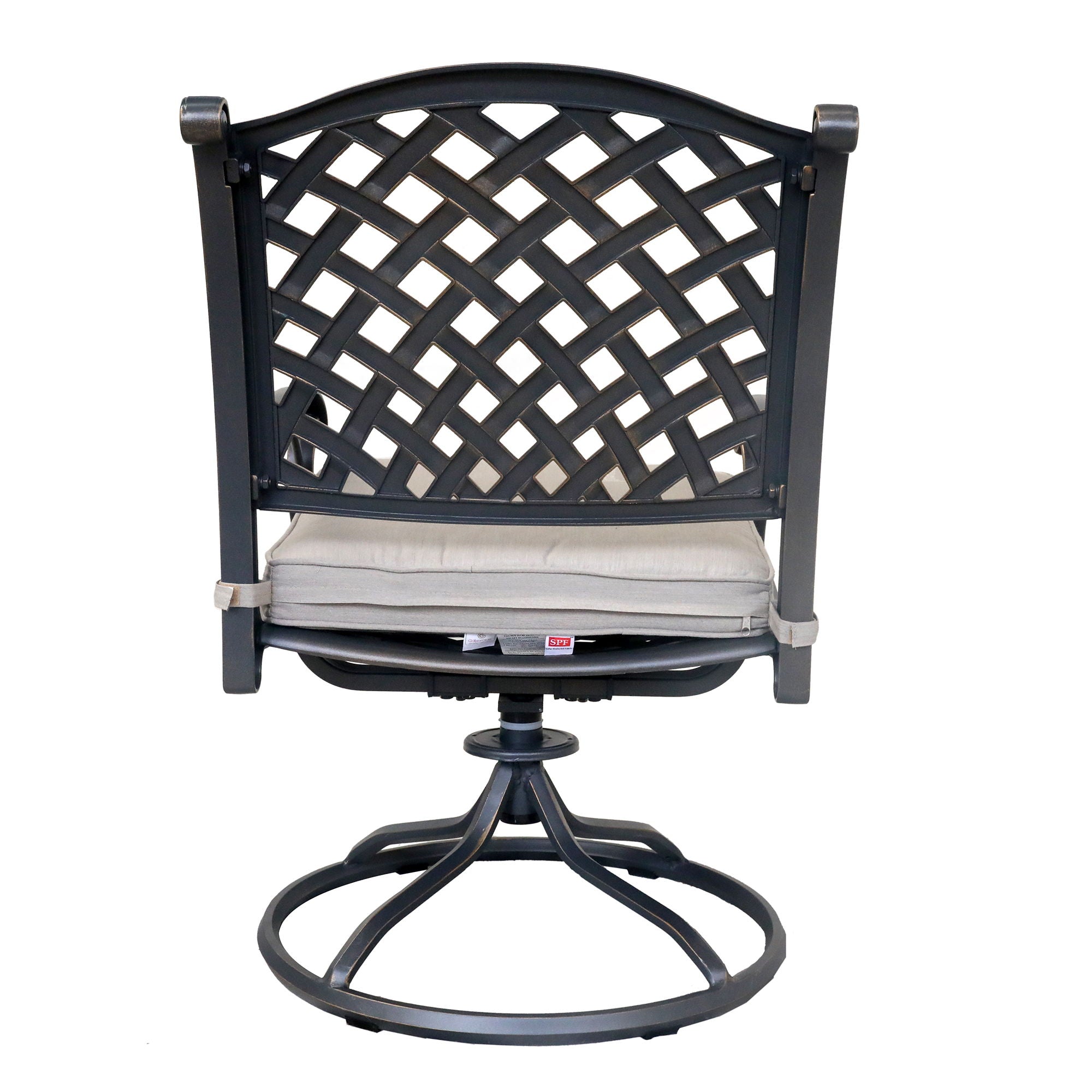 Cast Dessert Night Aluminum 5 Piece Round Dining Set With 4 Swivel Rockers - Sand Dollar Cushions - Premium 5 Piece Outdoor Sets from Gather Craft - Just $2654! Shop now at brett interiors