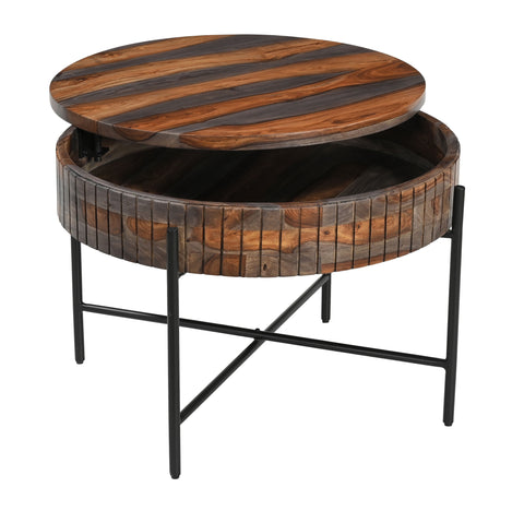 Halifax - Storage Cocktail Table - Graystone / Black Powdercoat - Premium Cocktail Tables from Coast2Coast Home - Just $1650! Shop now at brett interiors