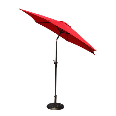 8.8' Outdoor Aluminum Patio Umbrella, Market Umbrella With 33 Pounds Round Resin Umbrella Base Lift - Premium Umbrellas & Canopies from Gather Craft - Just $203! Shop now at brett interiors