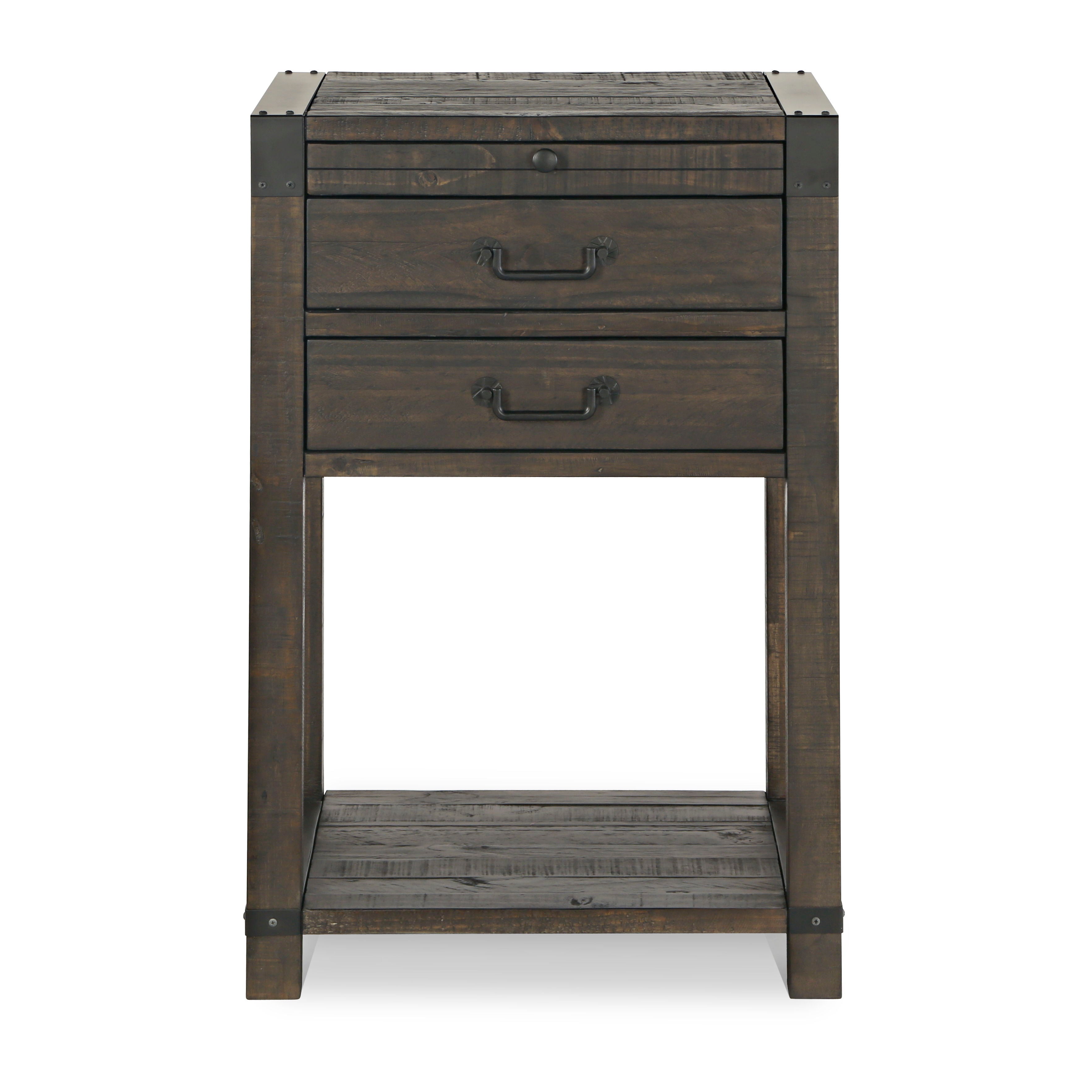 Abington - 2 Drawer Open Nightstand - Weathered Charcoal - Premium Accent Nightstands from Magnussen Furniture - Just $659! Shop now at brett interiors