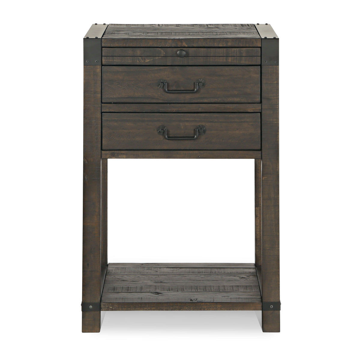 Abington - 2 Drawer Open Nightstand - Weathered Charcoal - Premium Accent Nightstands from Magnussen Furniture - Just $659! Shop now at brett interiors